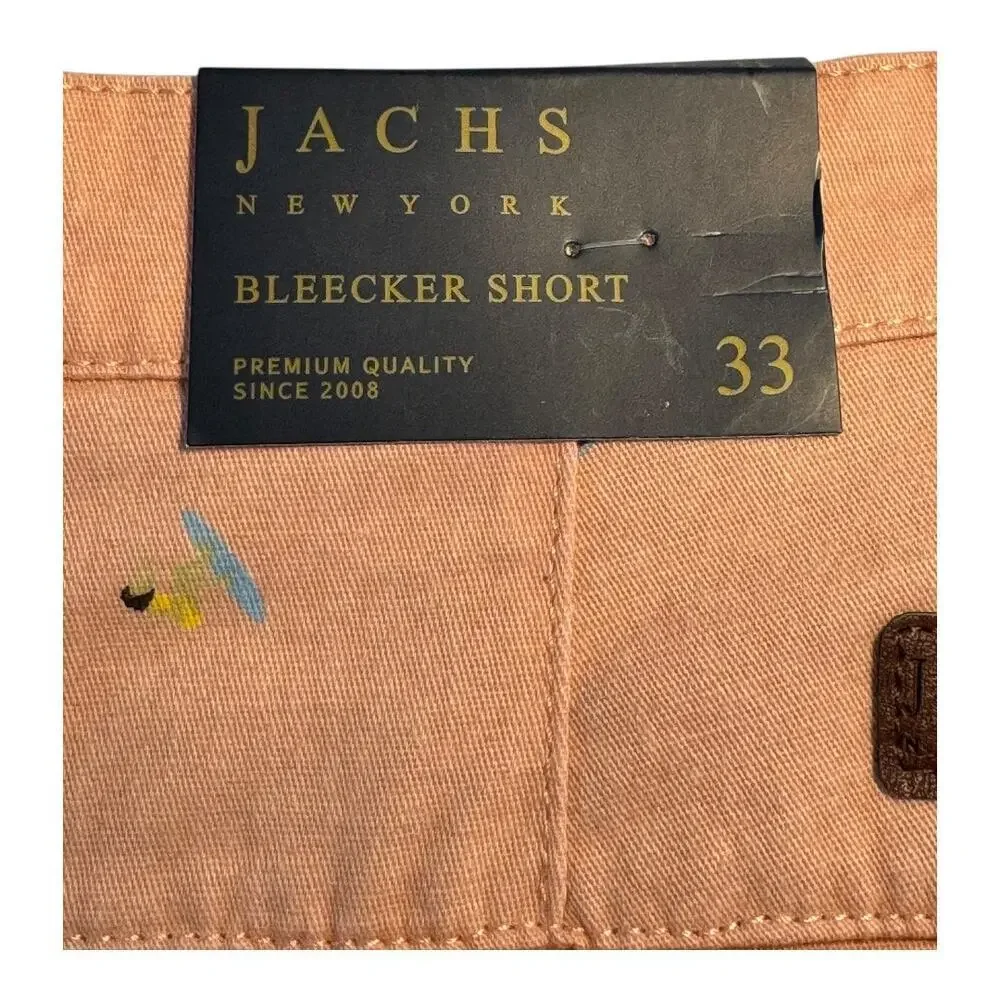 NEW JACHS NY Men's Bleecker Chino Shorts‎ Size 33 Pink Casual Summer Solid NWT